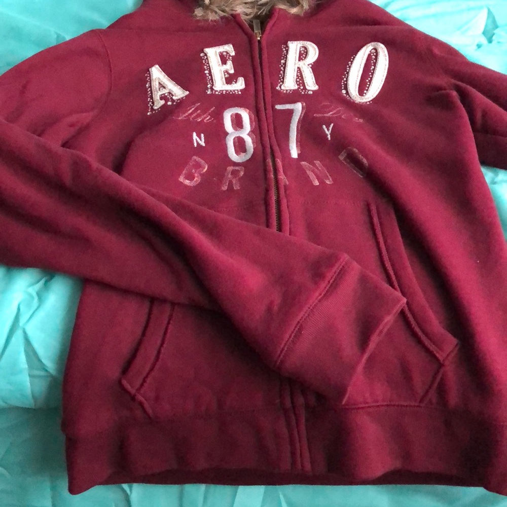 Aeropostale Zip-Up with Fur Hood! - Picture 3 of 4